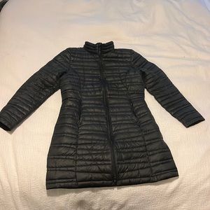 Patagonia puffy long black down jacket (L)